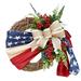 Home Americana Patriotic Wreath USA 4th of July Independence Day Memorial Day Cookout Liberty Decor Decoration Wreath