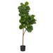 Nearly Natural Fiddle Leaf Fig 66 H Artificial Tree With Planter 66 H x 10 W x 10 D Green/Black