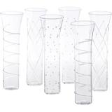 Abigails Razzle Dazzle 6 Piece 6 oz. Glass Flute Set Glass | 7 H x 2.25 W in | Wayfair 710448