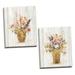 Gango Home Decor Contemporary Wild Flowers in Vase I & II on Barn Board by Cheri Blum (Ready to Hang); Two 16x20in Hand-Stretched Canvases