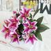 Viworld Artificial Flowers Tiger Lily Real Touch Fake Flowers for Wedding Home Party Garden Shop Office Decoration Plastic Lily 10 Bouquets Faux Flowers