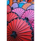 Pattern of newly assembled decorative umbrellas drying in sun Umbrella Making Center Bo Sang near Chiang Mai Thailand. Poster Print by Adam Jones (24 x 36) (24 x 36)