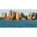 Panoramic of Boston Harbor and the Boston skyline at sunrise as seen from South Boston Massachusetts New England Poster Print (27 x 9)