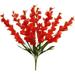Red Gladiolus 32in Artificial Polysilk Faux Fake Flower Sword Lily Bush for Craft Home Garden Outdoor Bouquet Arrangement Ceremony Wedding Arch Floral Wall Aisle Decor (Red Set of 2)