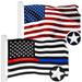 Wholesale LOT | G128 - USA American 3x5 ft Embroidered Flag & Thin Red/Blue Line 3x5 ft Embroidered Flag