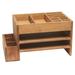 Elegant Designs 15.5 Home Office Tiered Desk Organizer with Storage Cubbies Letter Tray Natural Wood