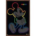 Disney Mickey Mouse - Rainbow Outline Wall Poster 22.375 x 34 Framed