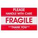 Tatco-1PK Tatco Fragile/Handle With Care Shipping Label - Fragile - Handle With Care Thank You - 3 X 5