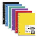 Spiral Notebook 3-Hole Punched 1 Subject Medium/college Rule Randomly Assorted Covers 11 X 8 100 Sheets | Bundle of 10 Each