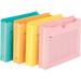 Smead Straight Tab Cut Letter Recycled File Jacket - 8 1/2 x 11 - 2 Expansion - Aqua Goldenrod Pink Yellow - 10% Recycled - 12 / Pack | Bundle of 10 Packs