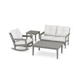 POLYWOOD® Vineyard 4-Piece Deep Seating Rocker Set Plastic in Gray | Outdoor Furniture | Wayfair PWS397-2-GY152939