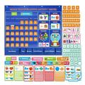 Circle Learning Time Center Pocket Chart Calendar Set Kids Children Educational Learning Toys