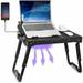 Foldable Laptop Table Tray Desk Tablet Desk Stand Bed Sofa Couch W/Cooling Fan