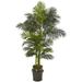 Nearly Natural 7 Golden Cane Artificial Palm Tree in Decorative Planter Green