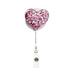 Badge Reel Shiny Visual Effect Creative Shape Bright Color Waterproof Wide Application Clip Card Plastic Bling Popular Love Heart Retractable Badge Holder Office Supplies