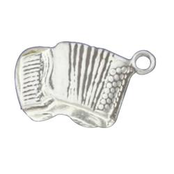 Sterling Silver 20 .8mm Box Chain 3D Accordian Musical Instrument Pendant Necklace