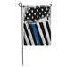 LADDKE Police American Flag Thin Blue Line Patriotic Honor Monochrome 4Th Garden Flag Decorative Flag House Banner 12x18 inch