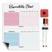 Inkdotpot MagneticWhiteboard Responsibility Chart ChoreChart ForRefrigerator- Dry Erase Behavior Chart For Kids Responsibility ChartWith 2 Fine Tip Marker & Eraser