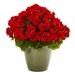 Nearly Natural 17 Plastic/Polyester Geranium Artificial Plant Red