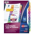 Avery Ready Index 10 Tab Binder Dividers Customizable Table of Contents Multicolor Tabs 6 Sets (11188)