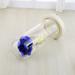 JANDEL Artificial 24K Gold Plating Rose Flower in a Glass Dome with LED Light String On Wooden Base with Batteries (Blue Rose)