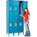 Global Industrial Double Tier Infinity Locker with 6 Door Ready to Assemble - Blue