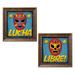 Gango Home Decor Contemporary Lucha & Libre! by Lauren Rader (Ready to Hang); Two 12x12in Gold Trim Framed Prints