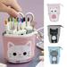 HOTBEST Telescopic Pencil Case Cute Cartoon Pencil Pouch Canvas Pen Bag Transformer Stand Pencil Holder for Student College Adult School