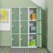 Ouyessir Locker Storage Cabinet 3-tier Metal Lockers for School Gym Home Office Employee Lock Box 71 inches High - Green