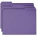 Business Source 1/3 Tab Cut Recycled Top Tab File Folder - Purple - 10% Recycled - 100 / Box | Bundle of 10 Boxes