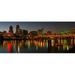 Panoramic Images Skyline with City Light At Night Portland Multnomah County Oregon USA Poster Print - 36 x 12