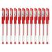 Gespout 12Pcs Classic Gel Pen Dark Red Ink Water Pen Study Office Supplies for Student Aldult 0.5mm Red 12pcs