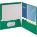 Business Source Two Pocket Folder Ltr 2-Pkts 100 Shts 25-BX GN