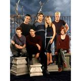 Buffy The Vampire Slayer Cast Poster Graveyard Art Poster 24x36 Multi-Color Square Adults Poster Time
