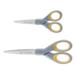 Westcott Titanium Bonded Scissors 5 and 7 Long 2.25 and 3.5 Cut Lengths Gray/Yellow Straight Handles 2/Pack