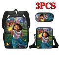 Cute Encanto School Backpack 3Pcs/Set School Bags for Kids Girls The New Movie Bag Shoulder Pencil Box Set Christmas Gift (#14)