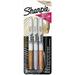 Sharpie Metallic Permanent Markers Fine Point Assorted Metallic 3 Count