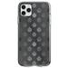 DistinctInk Clear Shockproof Hybrid Case for iPhone 13 Pro MAX (6.7 Screen) - TPU Bumper Acrylic Back Tempered Glass Screen Protector - Silver Grey Black White Damask - Floral Damask Pattern