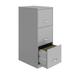 Scranton & Co 3-Drawer Modern Metal Vertical File Cabinet with Lock in Silver