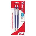 2 packs-Pentel - Sharp Mechanical Drafting Pencil 0.7 mm Blue Barrel - 2/Pk