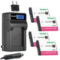 Kastar 4-Pack NP-FT1 Battery and LCD AC Charger Compatible with Sony NP-FT1 Type T Battery Sony C-CS3 BC-TR1 Charger Sony DSC-L1 DSC-M1 DSC-M2 DSC-T1 DSC-T3 DSC-T5 DSC-T9 DSC-T10 DSC-T11 DSC-T33