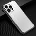 Case for iPhone 11 Pro Max 6.5 Inch Ultra Slim Thin Fit Soft Silicone Bumper Shockproof Anti-Fingerprints Protective Case Aluminum Back Military Grade Metal Lens Protection Phone Cover Silver