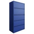 UrbanPro 36 Metal Lateral File Cabinet with 5 Drawers in Classic Blue