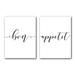 Bon Appetit Set of 2 Posters 18 x 24 Inches Minimalist Art Typography Art Bedroom Wall Art Romantic Gift Home Wall Art Poster