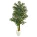 Nearly Natural 6 Golden Cane Artificial Palm Tree in White Planter