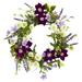 Nearly Natural 22 in. Mixed Flower Artificial Wreath