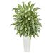 Nearly Natural 43 Plastic/Polyester Silver Queen Artificial Plant in Planter Green