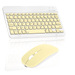 Rechargeable Bluetooth Keyboard and Mouse Combo Ultra Slim Full-Size Keyboard and Ergonomic Mouse for Samsung Galaxy S20 Ultra 5G and All Bluetooth Enabled Mac/Tablet/iPad/PC/Laptop -Banana Yellow