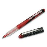 AbilityOne 7520014940908 SKILCRAFT Liquid Magnus Roller Ball Pen Stick Micro 0.5 mm Red Ink Clear/Red Barrel Dozen