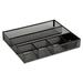 Rolodex Metal Mesh Deep Desk Drawer Organizer Six Compartments 15.25 x 11.88 x 2.5 Black (22131)